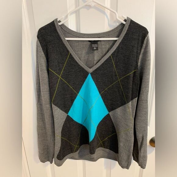 New York & Compaby large argyle sweater acrylic - Picture 1 of 3